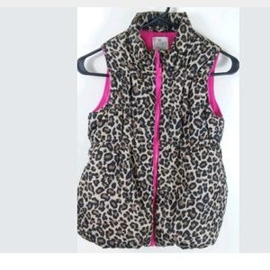 The Childrens Place Girls Leopard Cheetah Vest XL